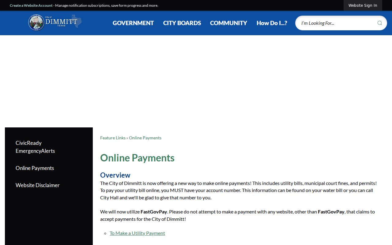 Dimmitt warrant record payment instructions for municipal court