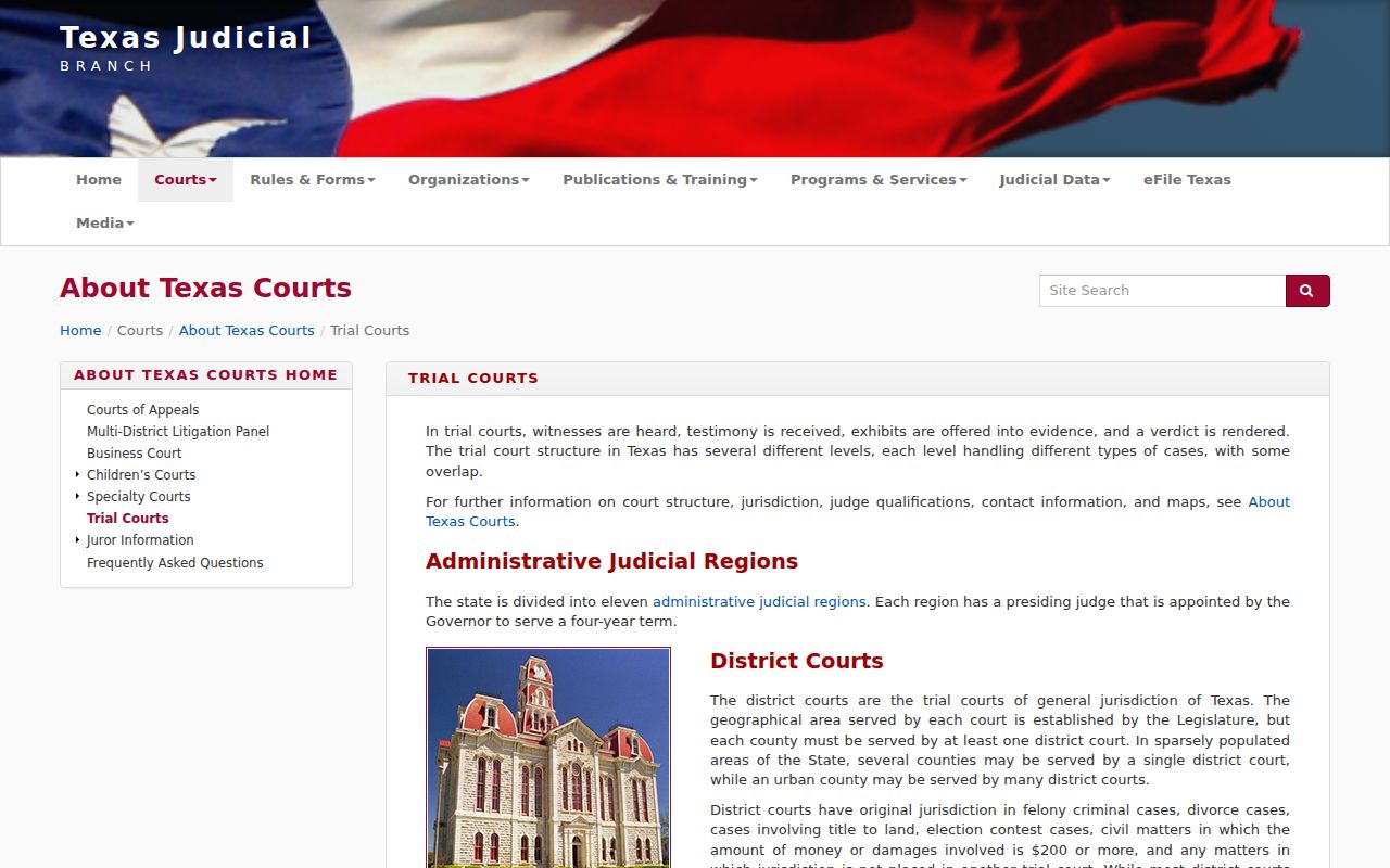 Castro County arrest warrant Texas trial court hierarchy